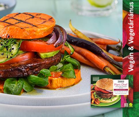 Gombás hamburgerek édesburgonya-zsemlében