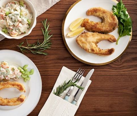 Rántott ponty majonézmentes burgonyasalátával