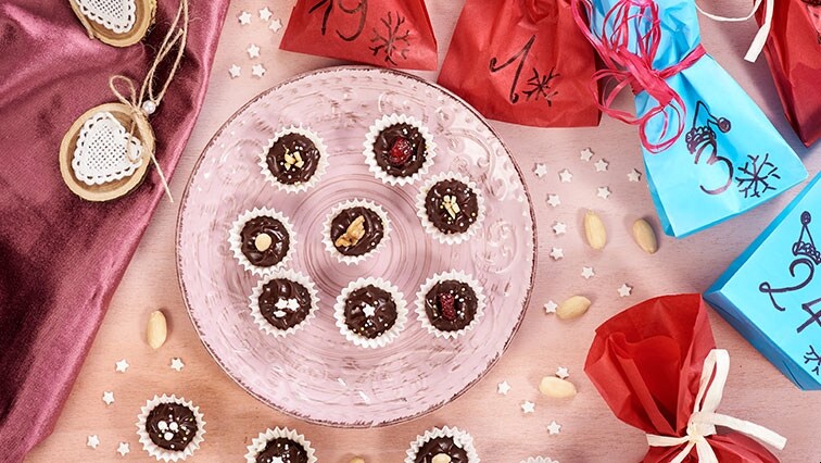 Adventní kalendář z čokoládových pralinek