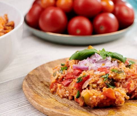 Veganské rizoto s pečenou zeleninou