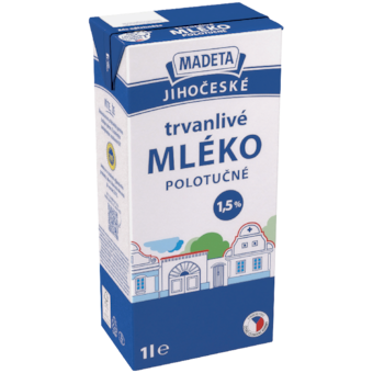 Madeta Jihočeské trvanlivé mléko polotučné