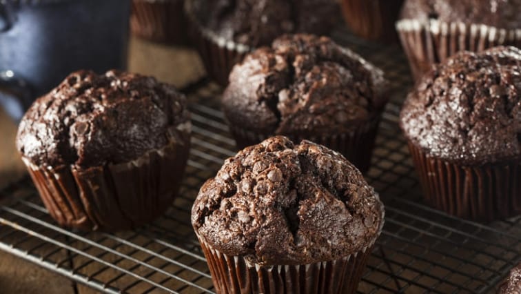 Celozrnné čokoládové muffiny se stévií pro děti