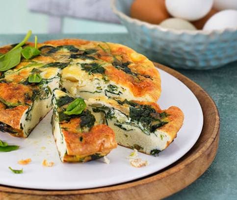 Spenótos frittata mozzarellával (laktózmentes)