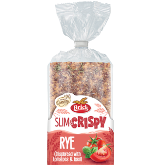 Brick Slim & Crispy žitný knäckebrot s rajčaty a bazalkou**
