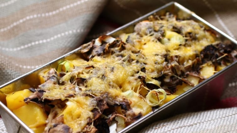 Gombával rakott krumpli