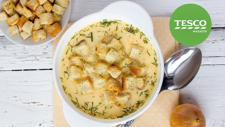 Cibuľová polievka s hriankami