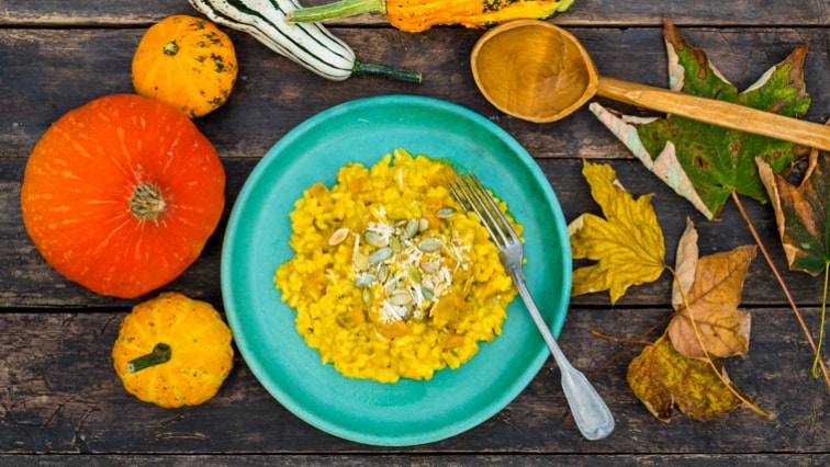 Tekvicové rizoto s kozím syrom