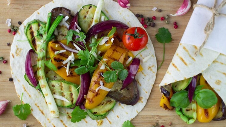 Grilovaná tortilla pre vegetariánov