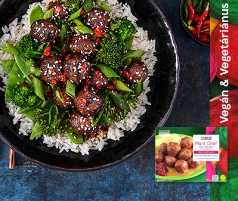 Koreai barbecue-golyók csípős salátával