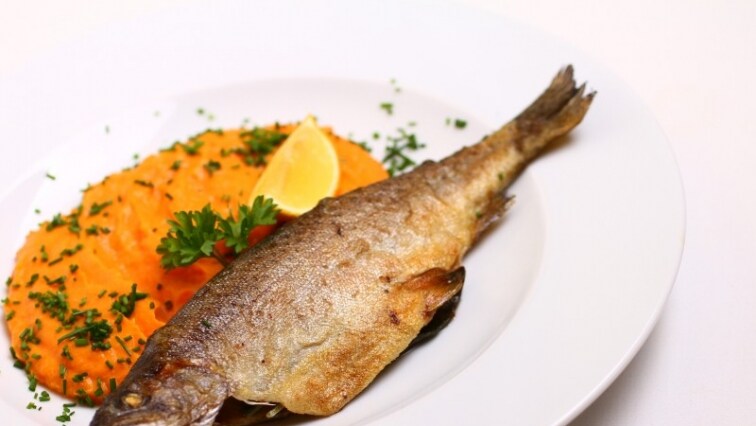 Vajon sült pisztráng sütőtökpürével