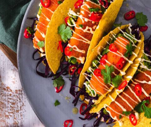 Tacos s Tesco Plant Chef vegetariánskými tyčinkami 