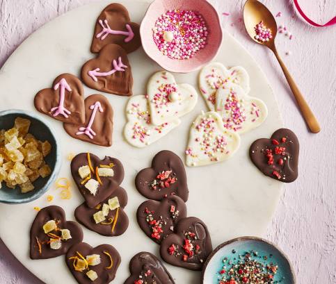 Személyre szabott csokoládé szívecskék