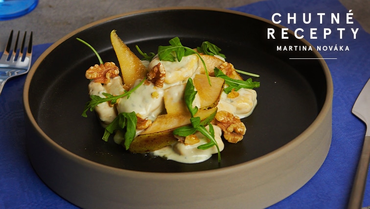 Gnocchi s gorgonzolou, hruškou a vlašskými orechmi