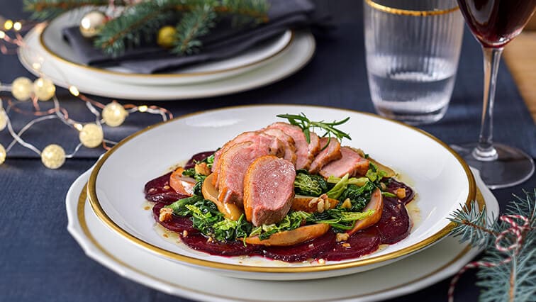 Teplý šalát s kačacími prsami