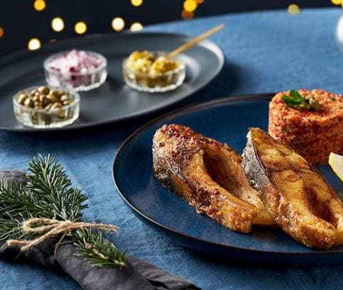 Marinovaný kapr s vegetariánským tataráčkem