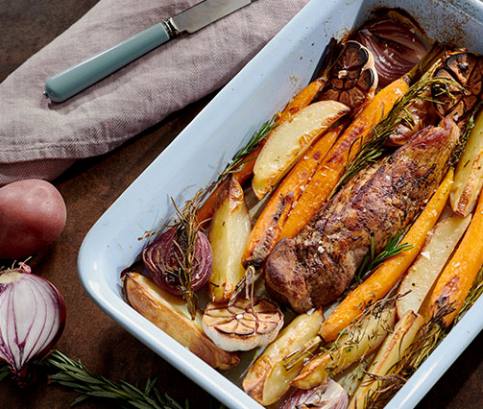 Recept na pečenú bravčovú panenku v rúre so zeleninkou 