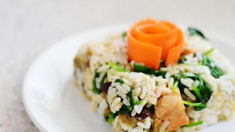 Houbovo - špenátové rizoto