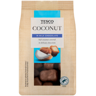 Tesco Kokosové kostky v mléčné čokoládě