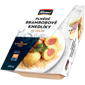 Hamé Plněné bramborové knedlíky se zelím a cibulkou