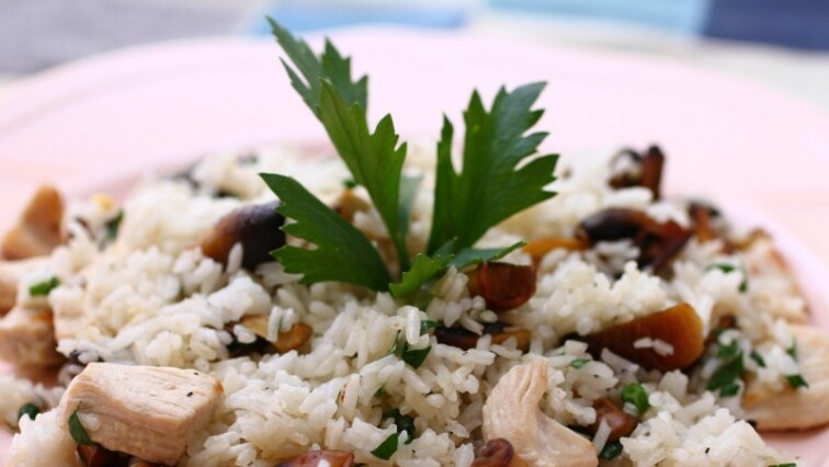 Gombás-csirkés rizottó