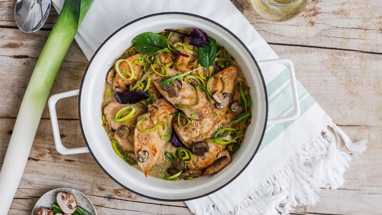 Kuracie prsia s pórom