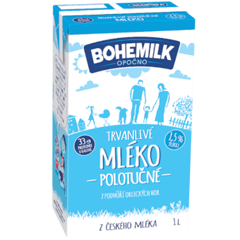 Bohemilk Trvanlivé mléko polotučné