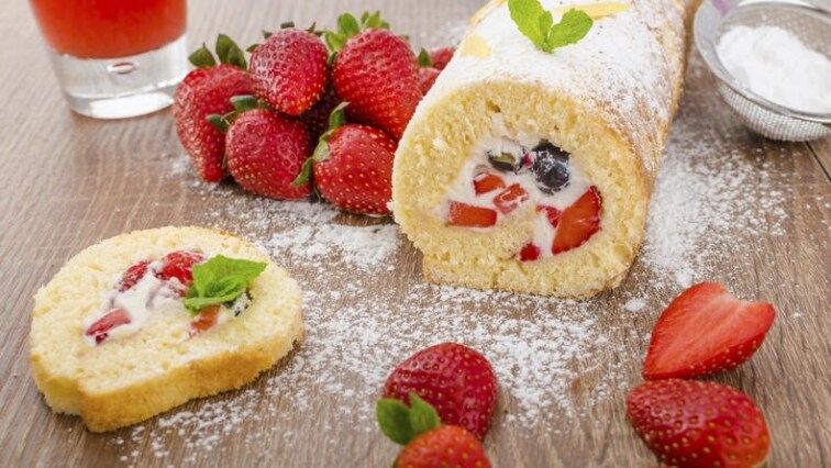 Jahodová roláda s lahodným krémem