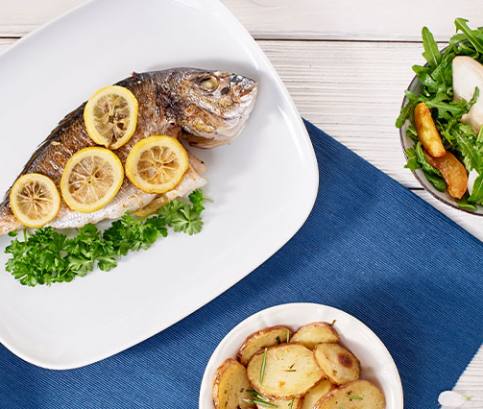 Grillezett keszeg kakukkfüves burgonyával