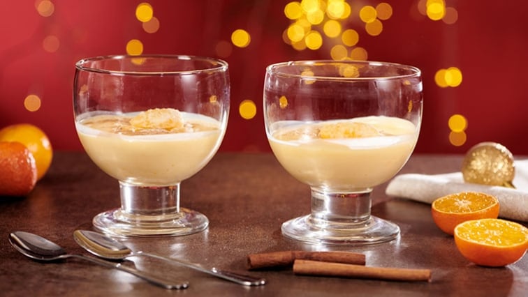 Pěna z bílé čokolády s mandarinkami