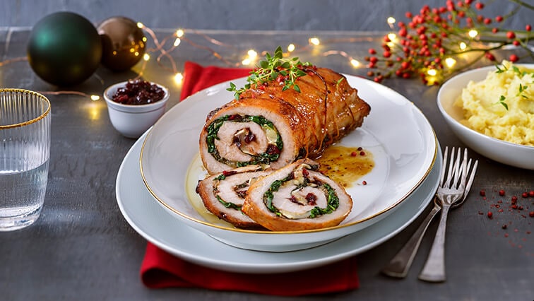 Bravčové karé s brusnicami a so špenátom