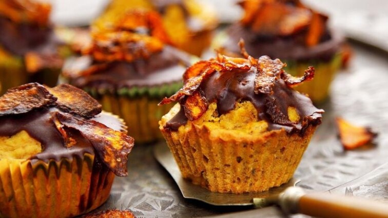 Dýňovo-ořechové muffiny s čokoládovým krémem