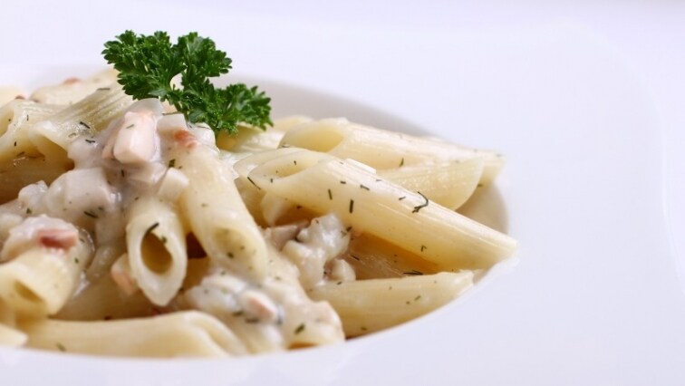 Penne carbonara kaprosan