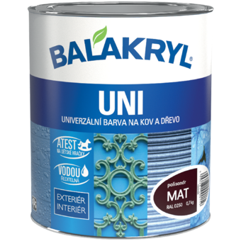 Balakryl Uni mat Univerzální barva na kov a dřevo