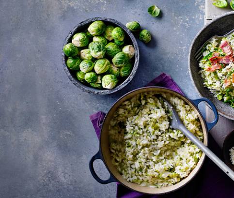 Rizoto s růžičkovou kapustou a parmazánem