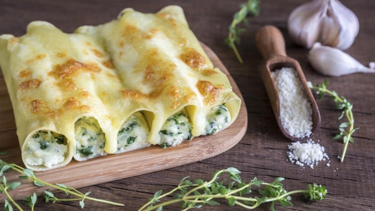 Cannelloni plněné ricottou a špenátem