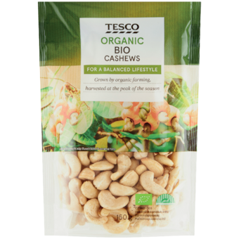 Tesco Bio kešu ořechy jádra nepražená