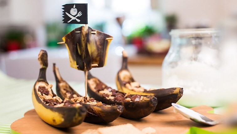 BBQ banánové loďky