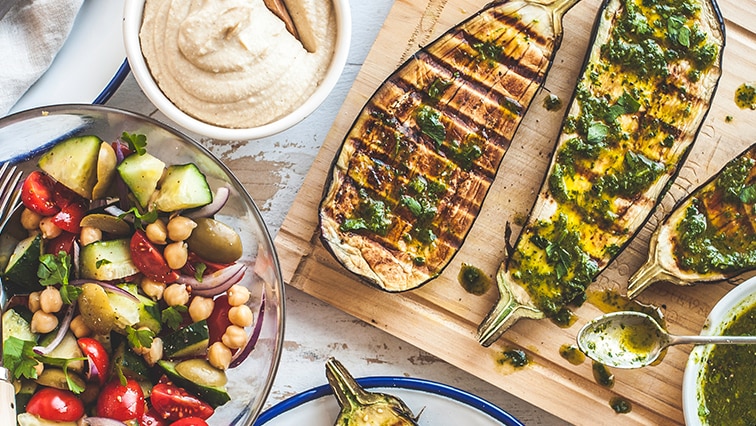 Grilovaný lilek se sýrem feta