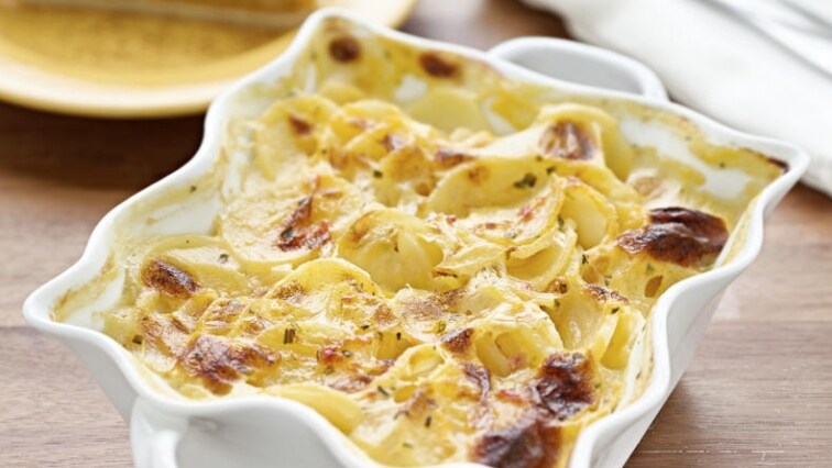 Gratinované brambory se smetanou s nízkým obsahem laktózy