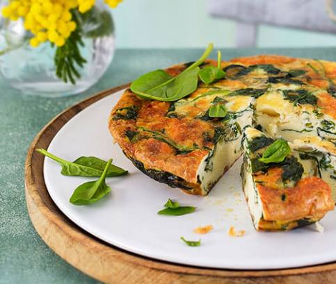 Špenátová frittata s Free From mozzarellou (bez laktózy)