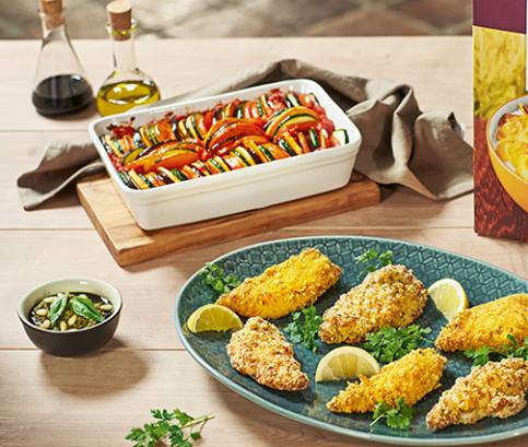 Pečené kuracie prsia obaľované v kukuričných lupienkoch