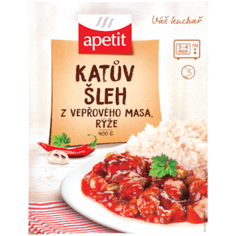 Apetit Katův šleh z vepřového masa, rýže