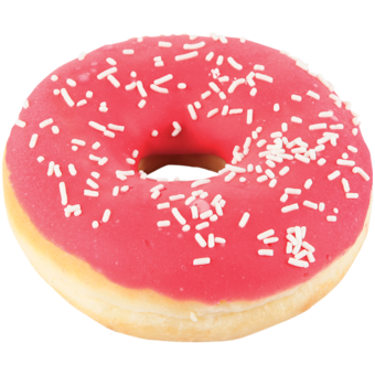 Donut s polevou s jahodovou příchutí