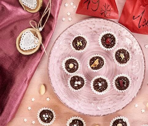 Adventný kalendár z čokoládových praliniek