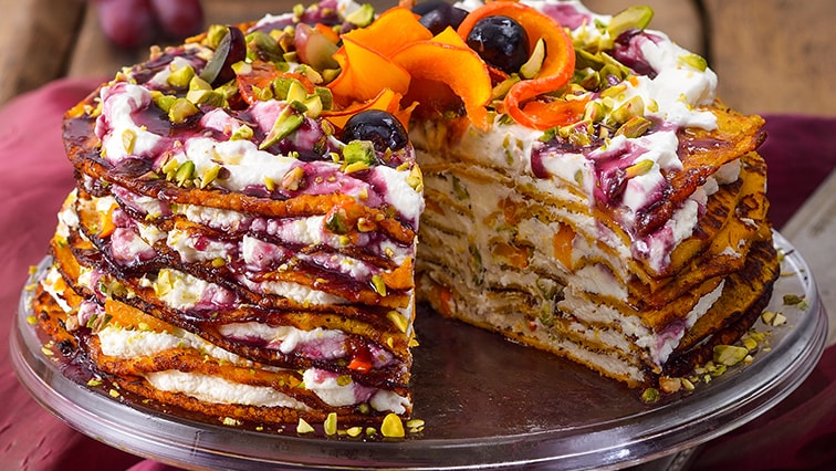 Tekvicová palacinková torta