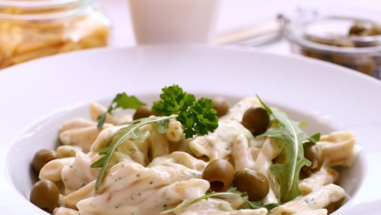 Tejszínes-olívás tészta