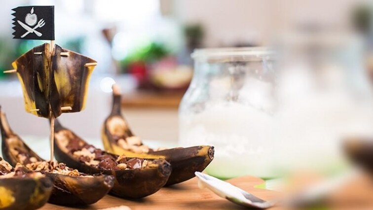 Grilované banánové lodičky