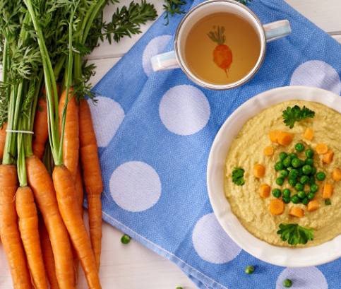 Kuřecí s karotkou a hráškem pro děti od 9 měsíců