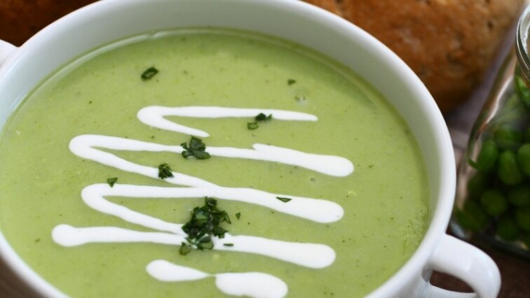 Zöldborsó krémleves