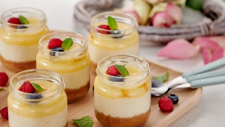 Lime-os mini sajttorták üvegben